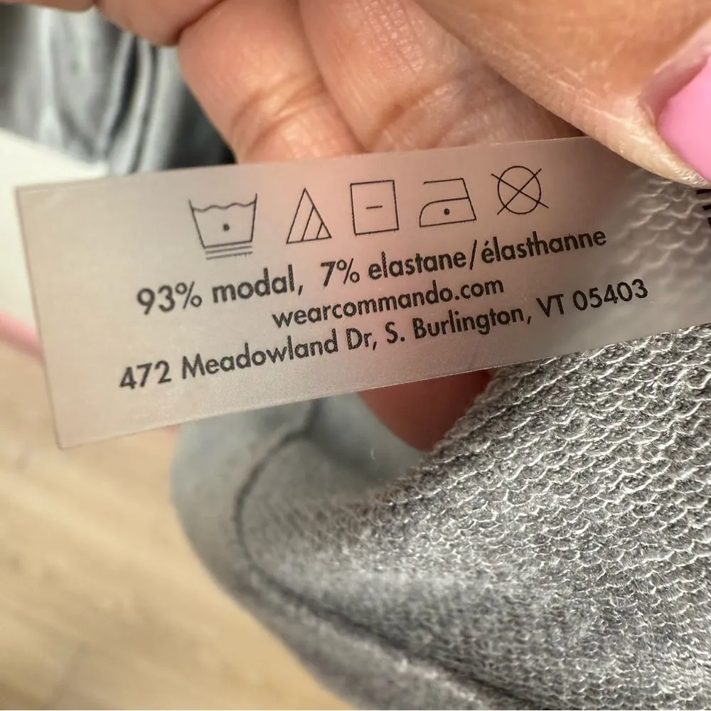 Commando Modern Lounge Size Medium Gray Hooded Belt Thumb Holes Cardigan Robe - Image 8