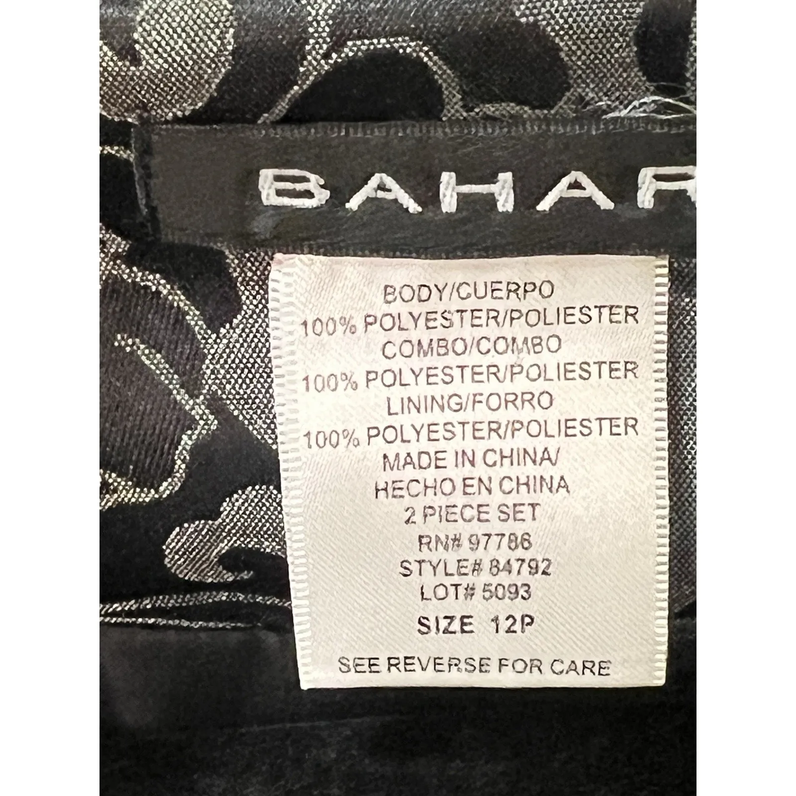 BAHARI Women Blazer Jacket Size 12P Grey Floral Print Long Sleeves Career NWT Gray - Image 9