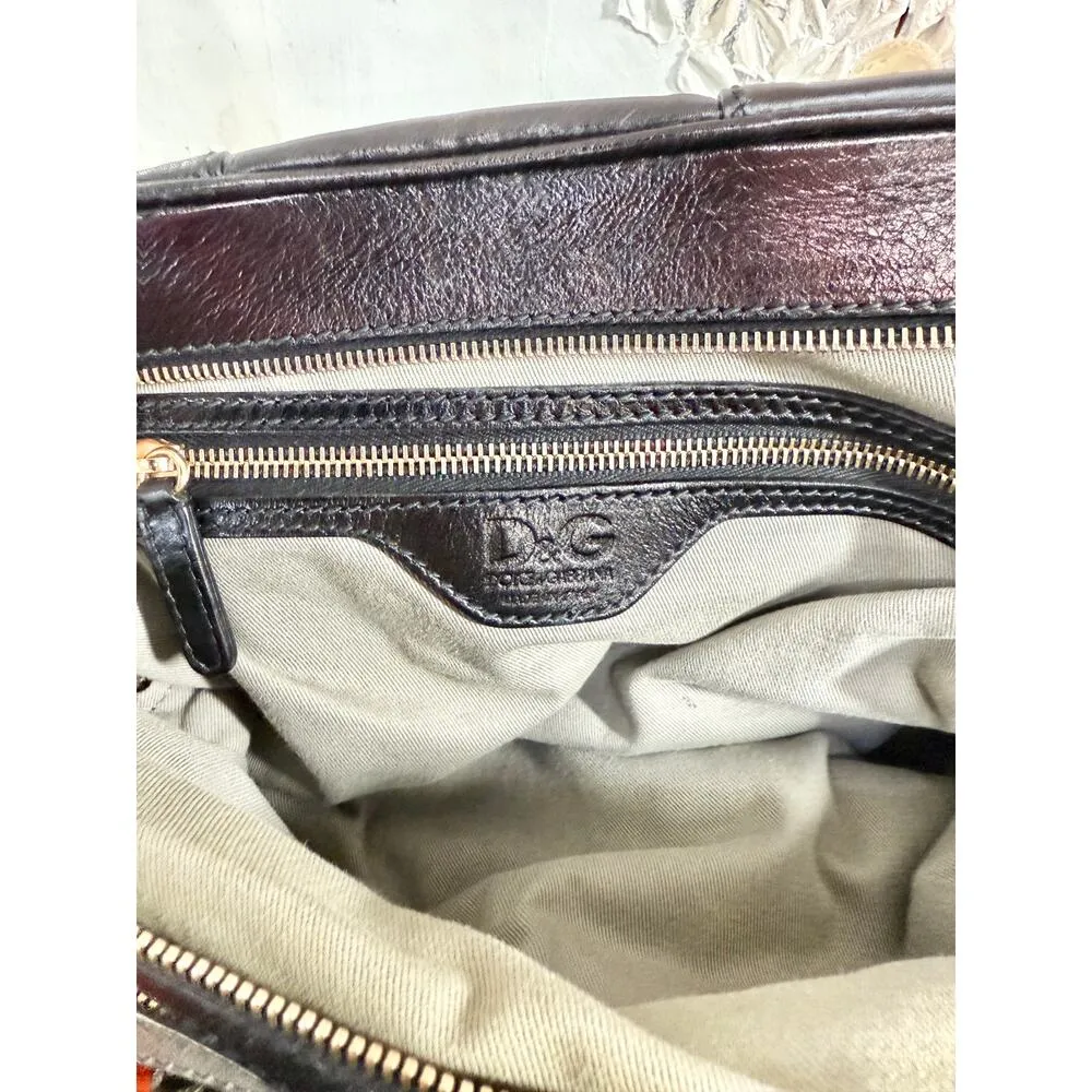 Dolce & Gabbana Lily Leather Office Work Shoulder Handbag Black - Image 6