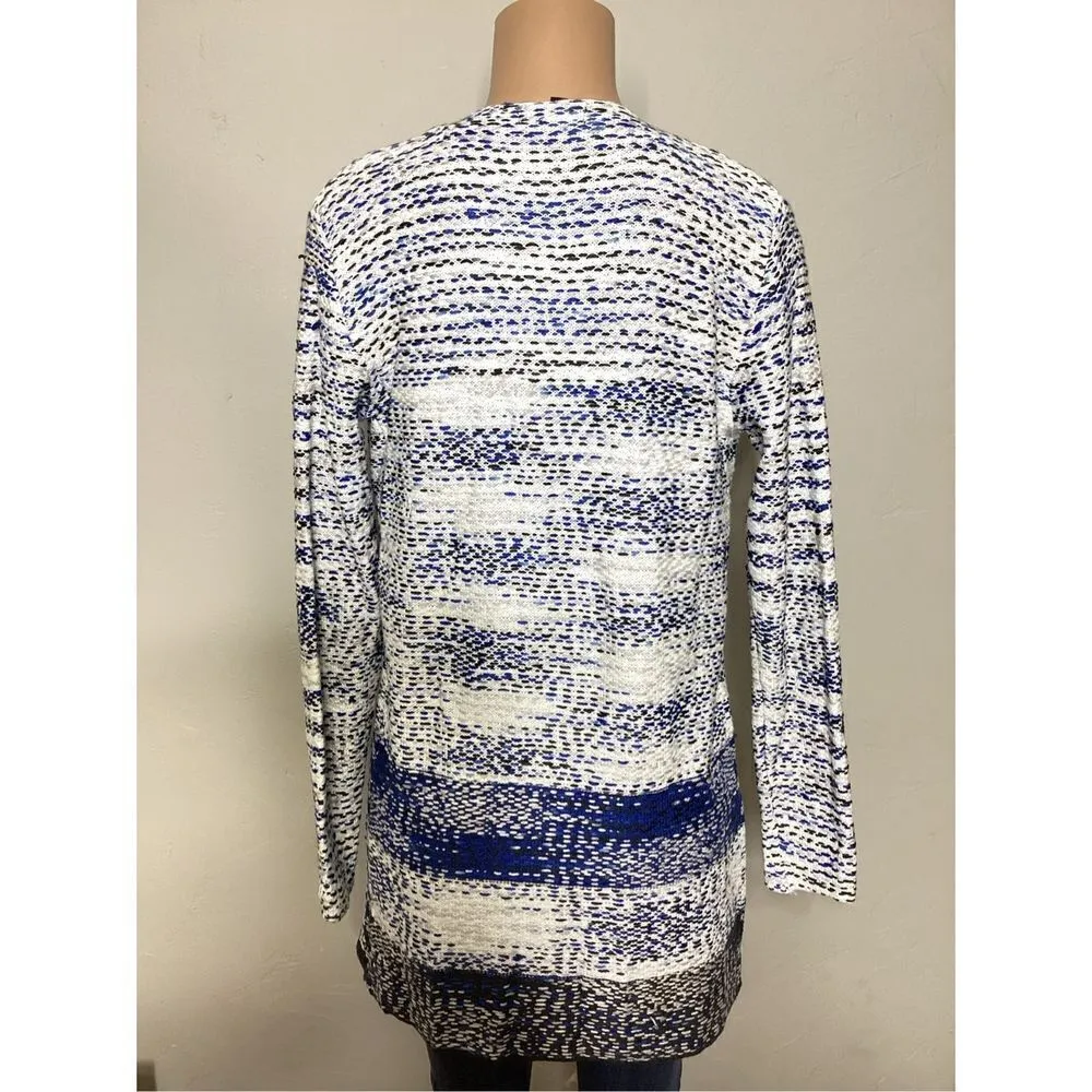 New. FATE long blue and white textured sweater. Retails $149 - Image 7