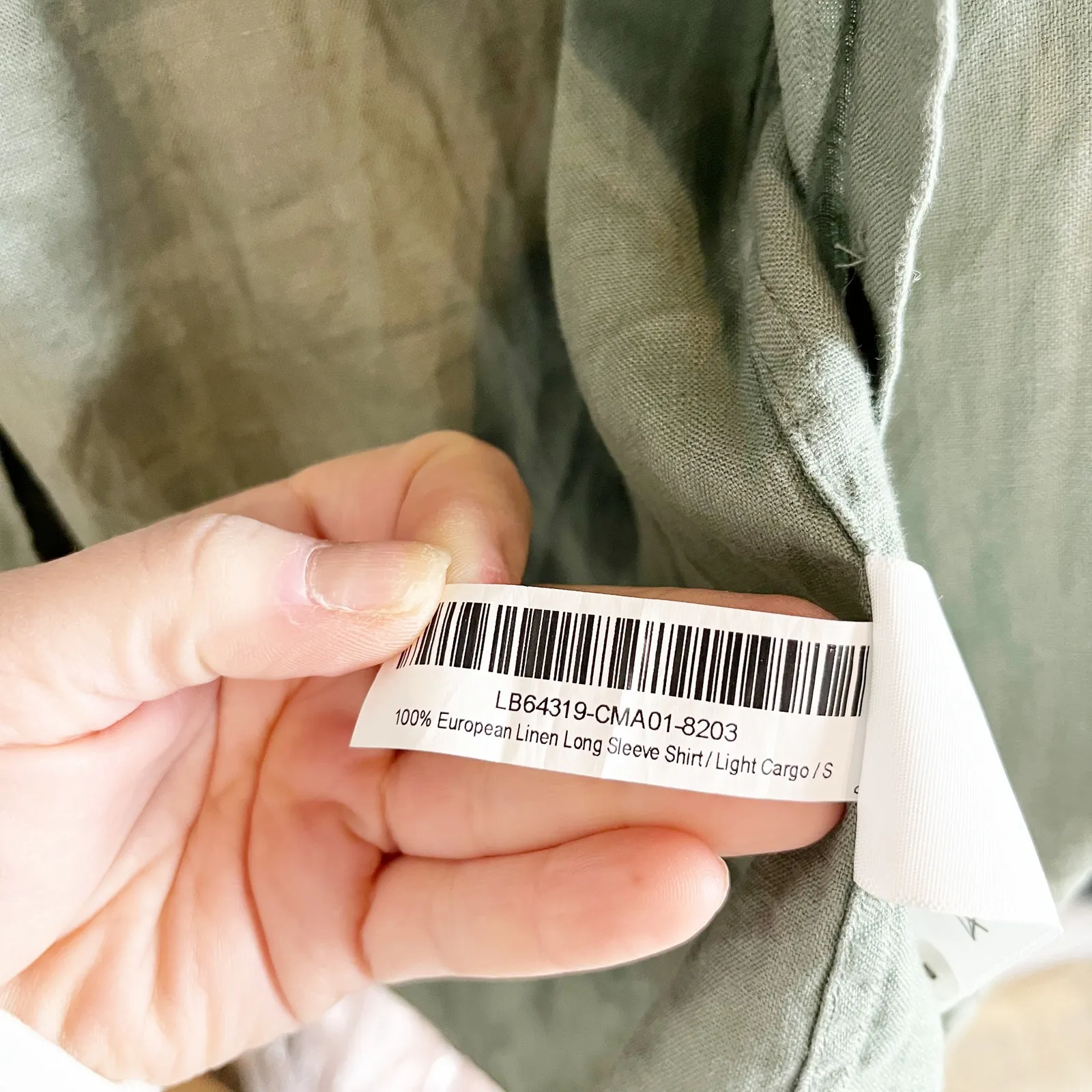 Quince 100% European Linen Long Sleeve Button Up Shirt Light Cargo Green Small - Image 3