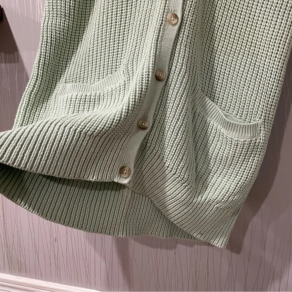 Cardigan Sweater Women’s XL V Neck Mint Green Knit Button Down - Image 10