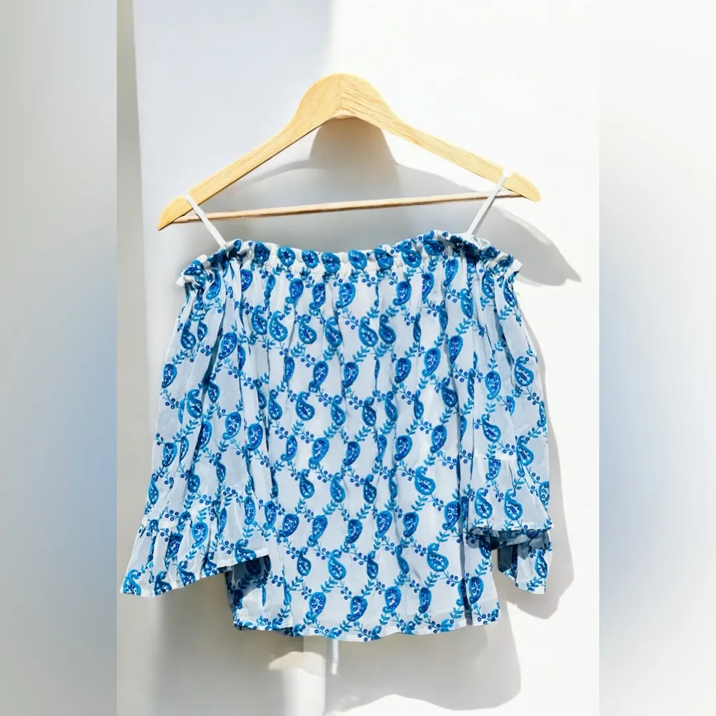 Lily Pulitzer Alva Top Baha Blue Paisley - Image 2