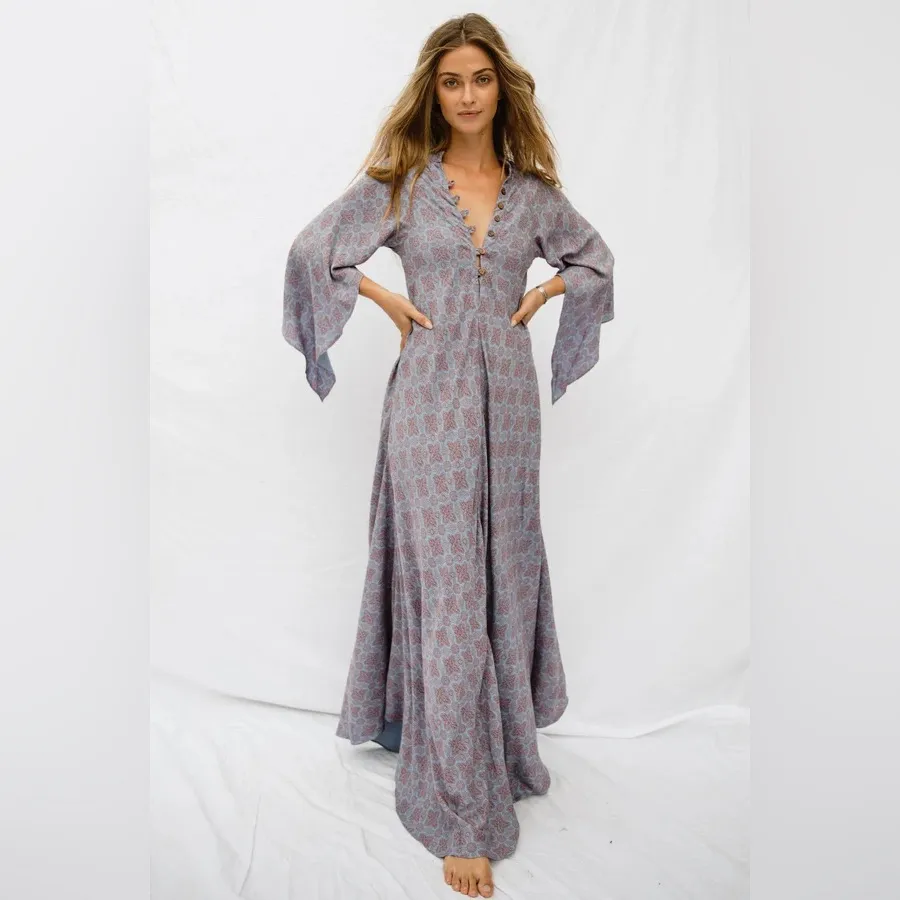 Jen’s Pirate Booty Hyacinth Gown Maxi Dress Striped Boho Size L - Image 2