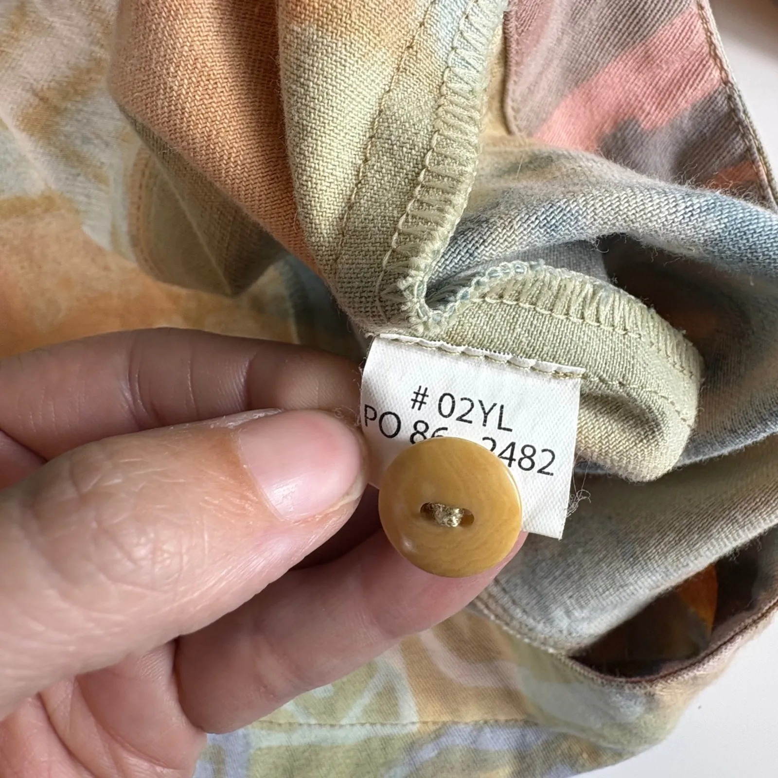 Orvis XL‎ Vintage Pastel Print Cotton Button Down Shirt Jacket Abstract Art - Image 7