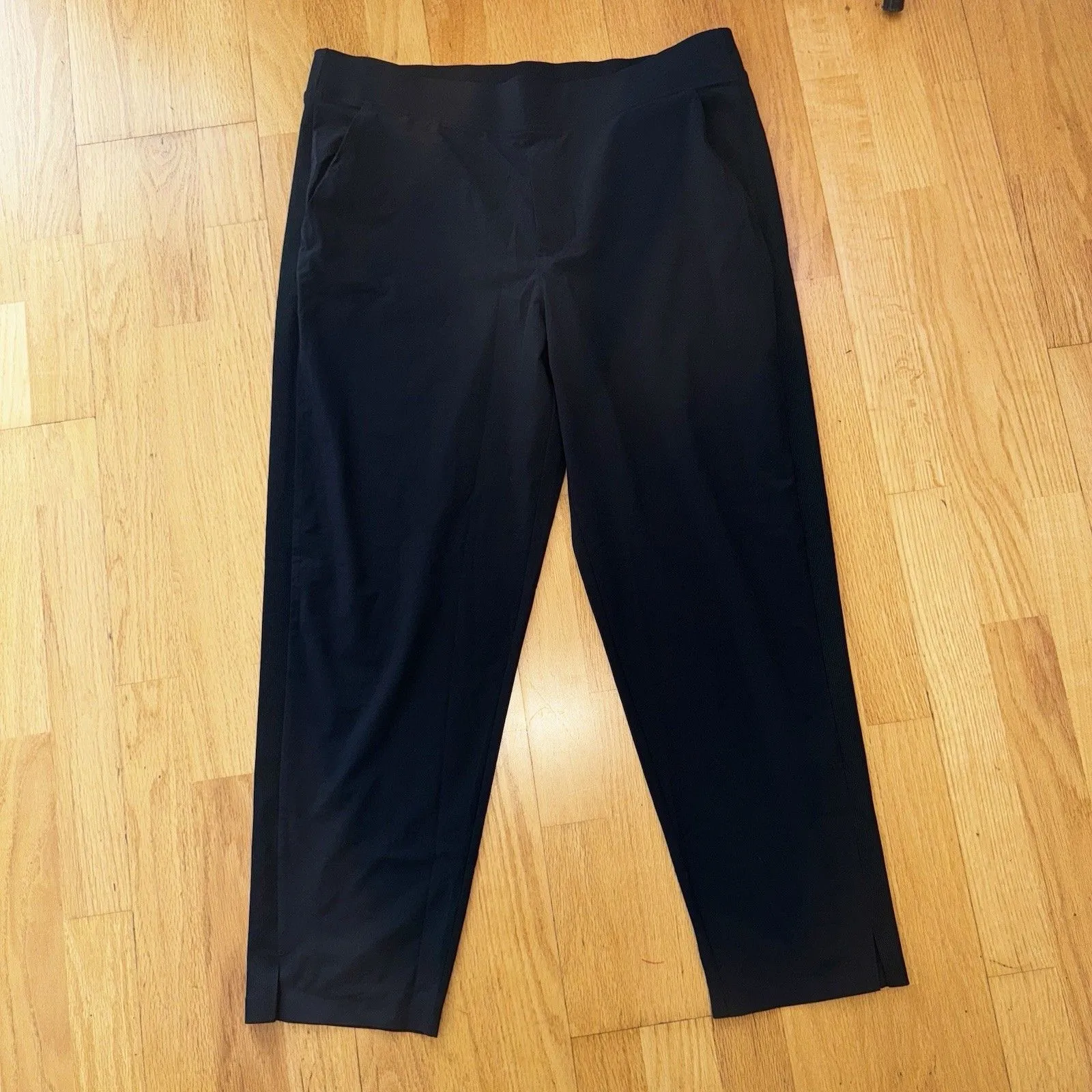 Athleta Brooklyn Mid Rise Ankle Pant Black 16 Stretch Preppy Work Travel Ribbed - Image 2