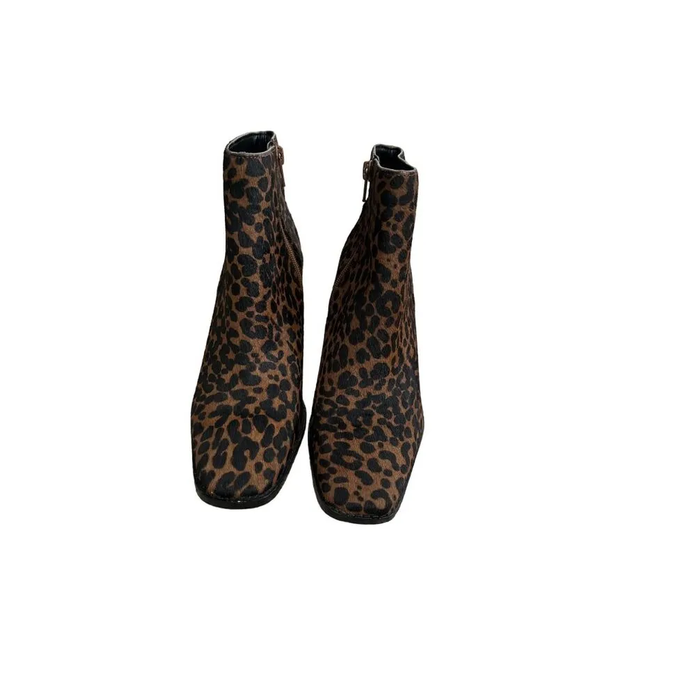 Gibson Latimer 7M Leopard Print Ankle Boots With 3-Inch Block Heel & Side Zipper - Image 13