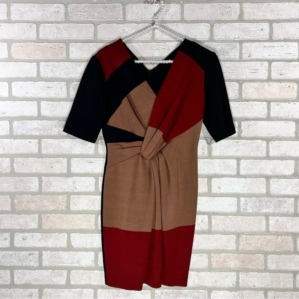 Escada Black Colorblock Sheath Dress Size 36 - Image 3