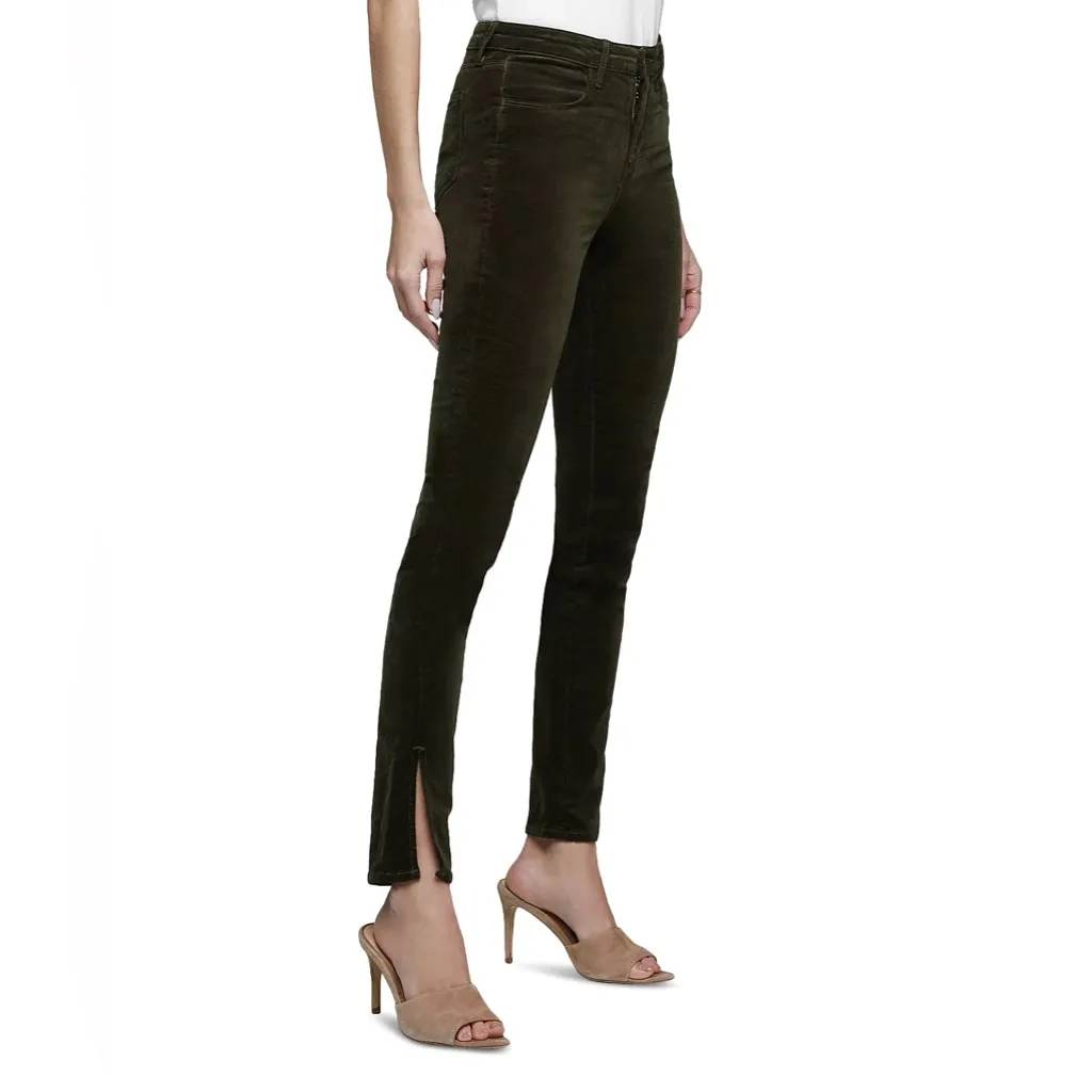 L'AGENCE Josie High Rise Skinny Split Hem Pants – Hunter Green | Size 28 - Image 2