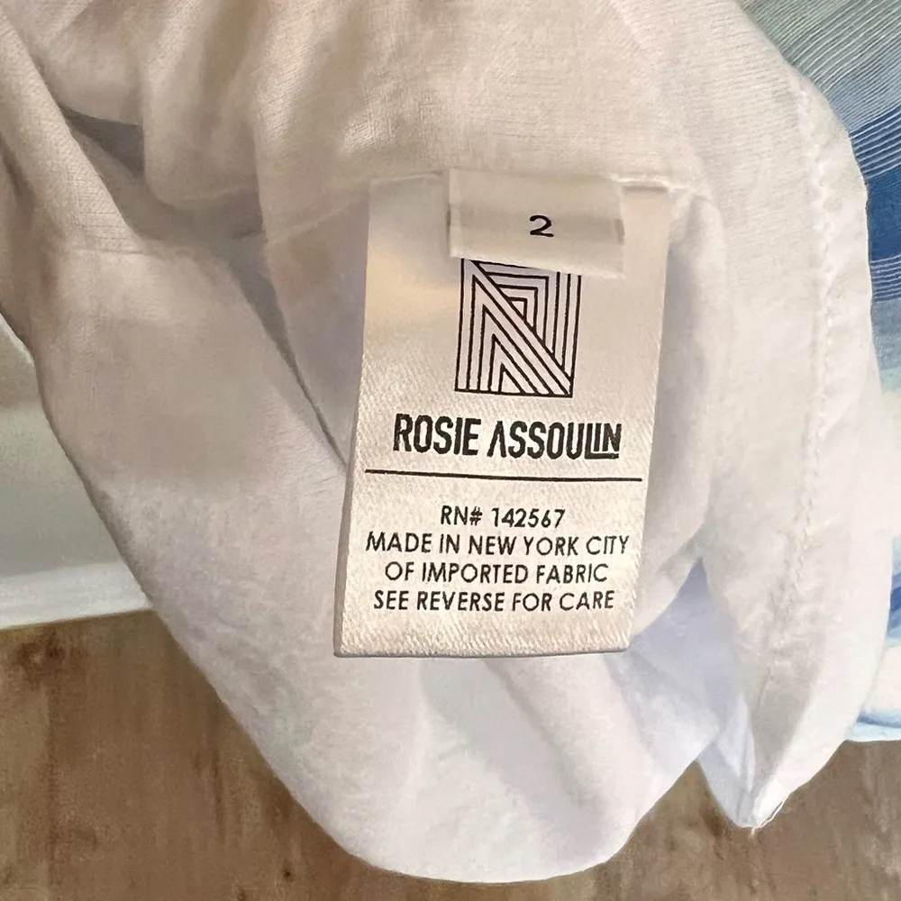 NWOT Rosie Assoulin Awning Striped Scallaped Peplum Midi Dress Size 2/XS Blue - Image 12