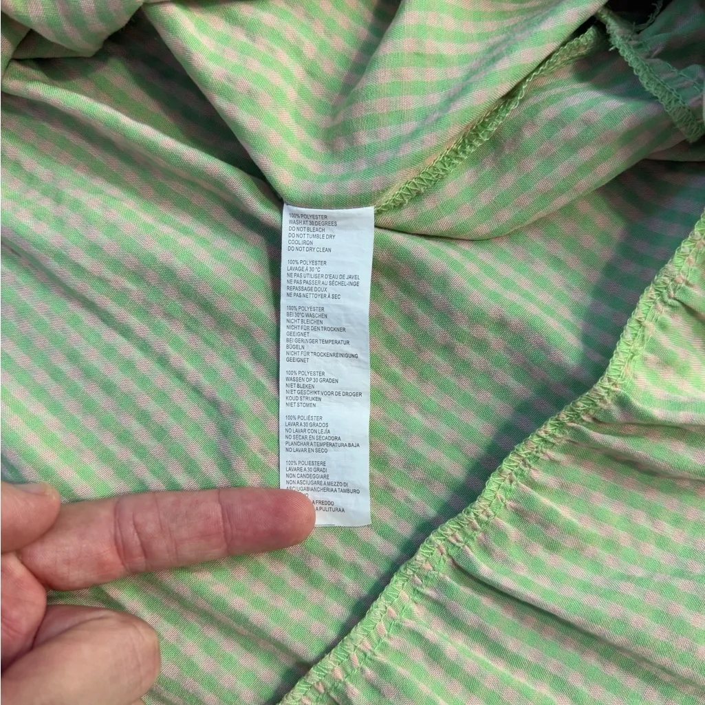 Nasty Gal Green and Pink Gingham Tiered Dress ~ Size 16 💚🍄 - Image 7