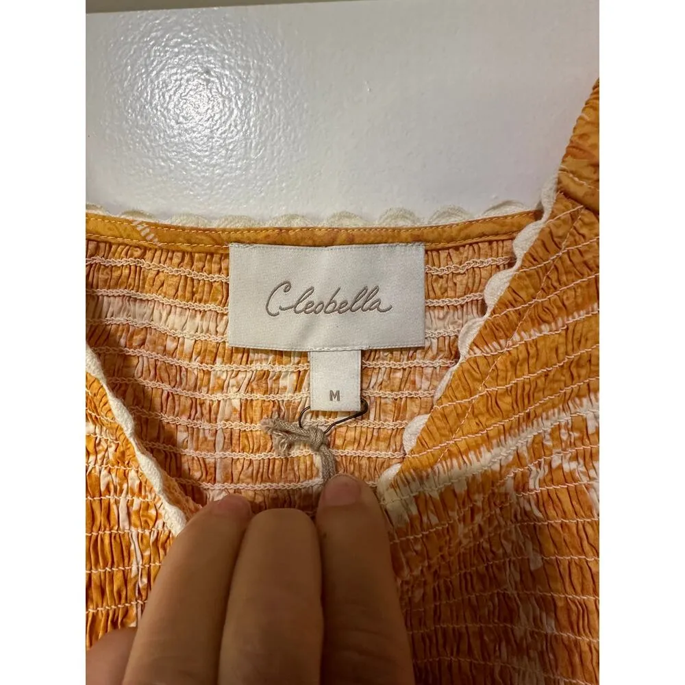 Cleobella Everly V-Neck Puff Sleeve Crop Top Size Medium NWT Coastal Boho - Image 6