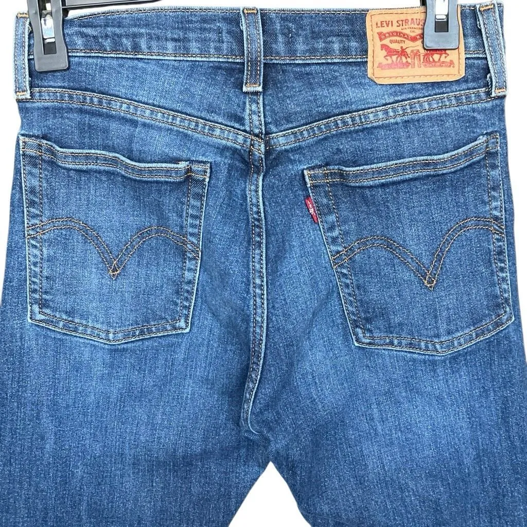 Levi’s wedgie skinny medium wash non ripped raw hem crop jeans size 27 #756 - Image 6