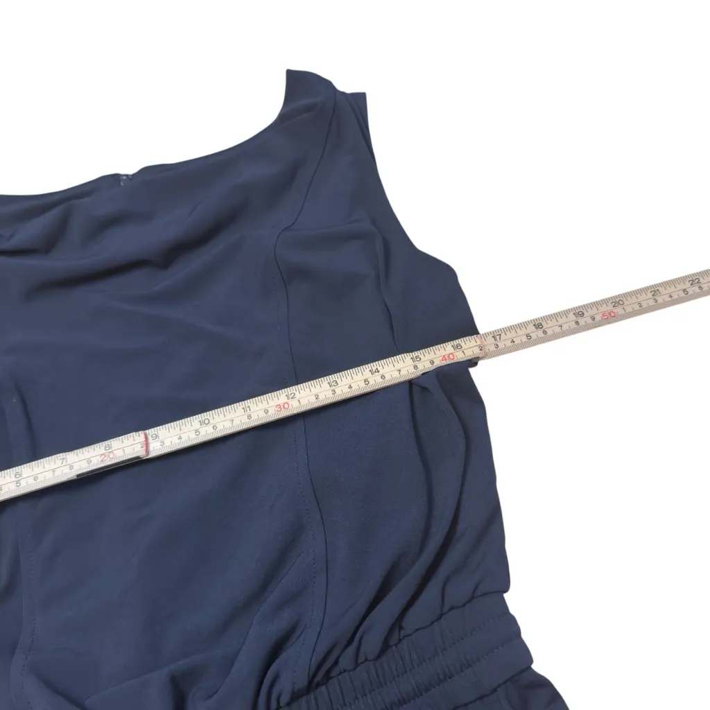 Vince Camuto Navy ITY Cowl Neck Wide Leg Sleeveless Chic Jumpsuit Small in EUC - Image 9