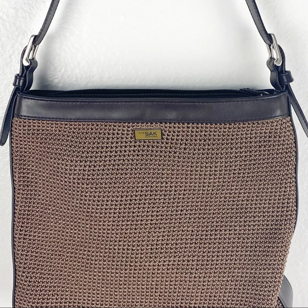 THE SAK Elliott Luca Brown Crochet Knit Adjustable Strap Shoulder Bag - Image 12