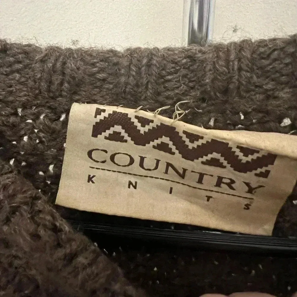 Vintage Country Knits Wool Sweater – Made in New Zealand (XL) Tan - Image 2