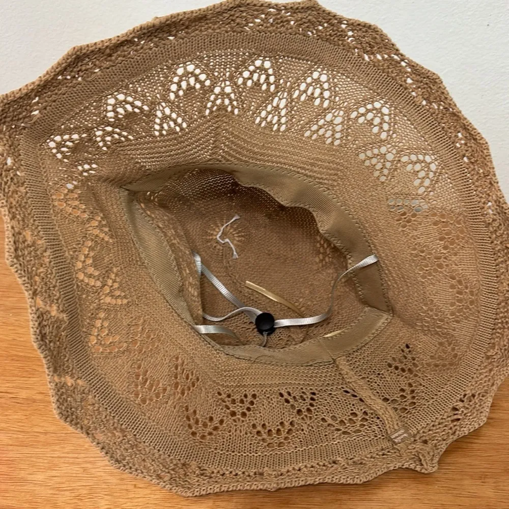 Handmade Boho Beachy Tan Crochet Jute Sun Hat - Image 5