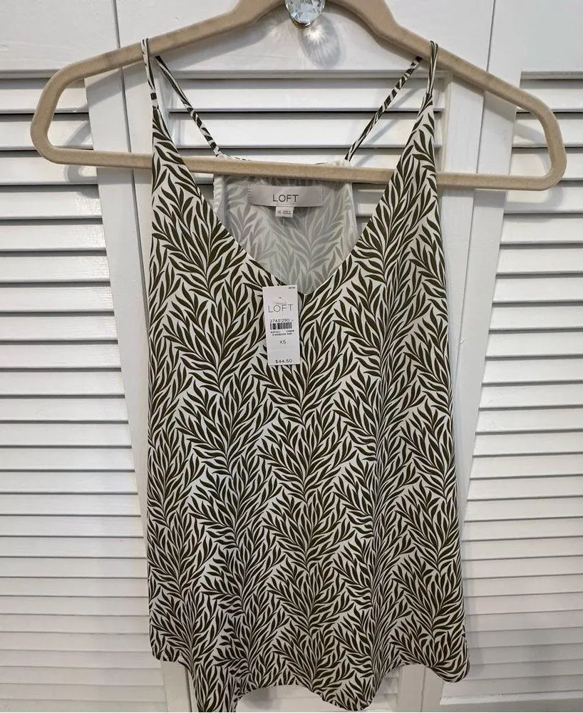 LOFT Wild Fern Strappy Cami Tank Top NWT XS - Image 5