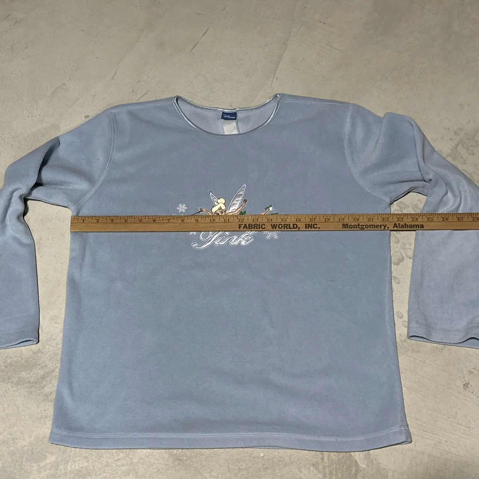 Vintage Disney "Tink" Tinkerbell Blue Sweatshirt Women's SZ XL Embroidered - Image 5