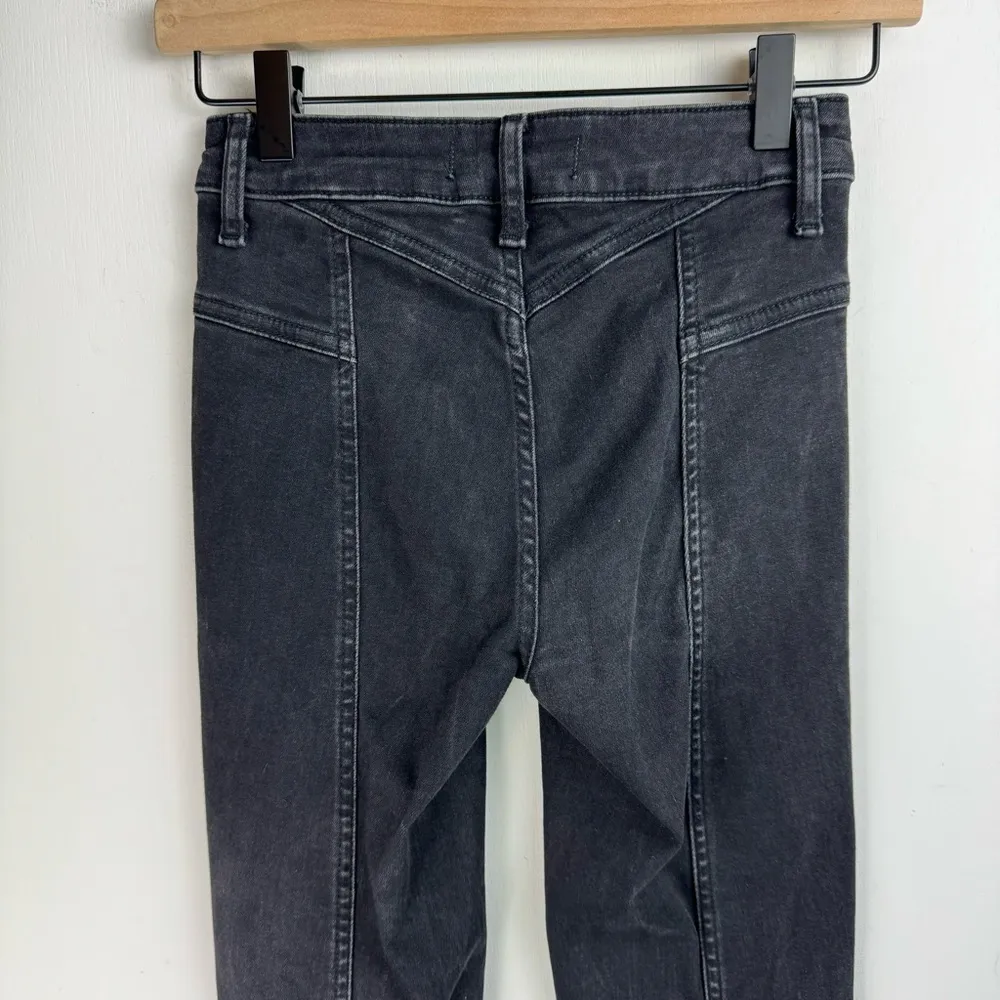 Free People Riley Seamed Skinny Jeans Sz 24 Black Wash Stretch - Image 12