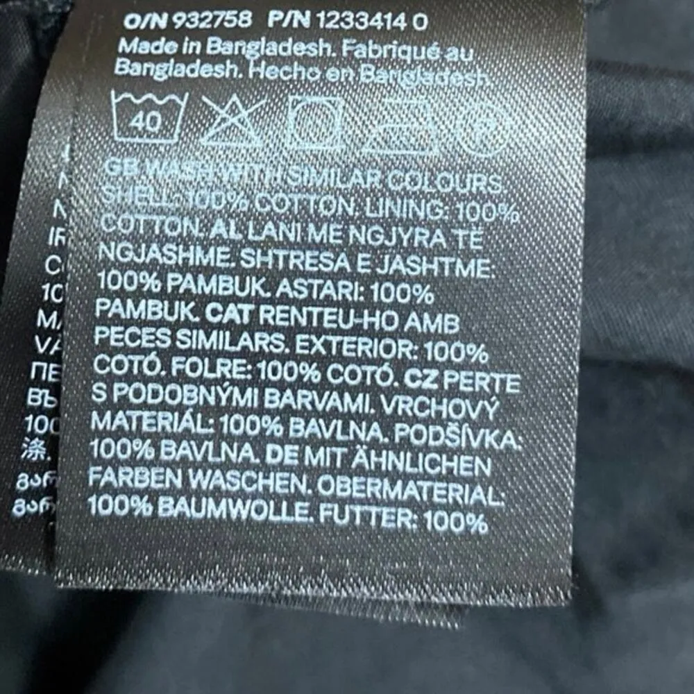 NEW H&M Black Short Puff Sleeve Lace Up Crew Neck Mini A Line Dress Size XL - Image 4