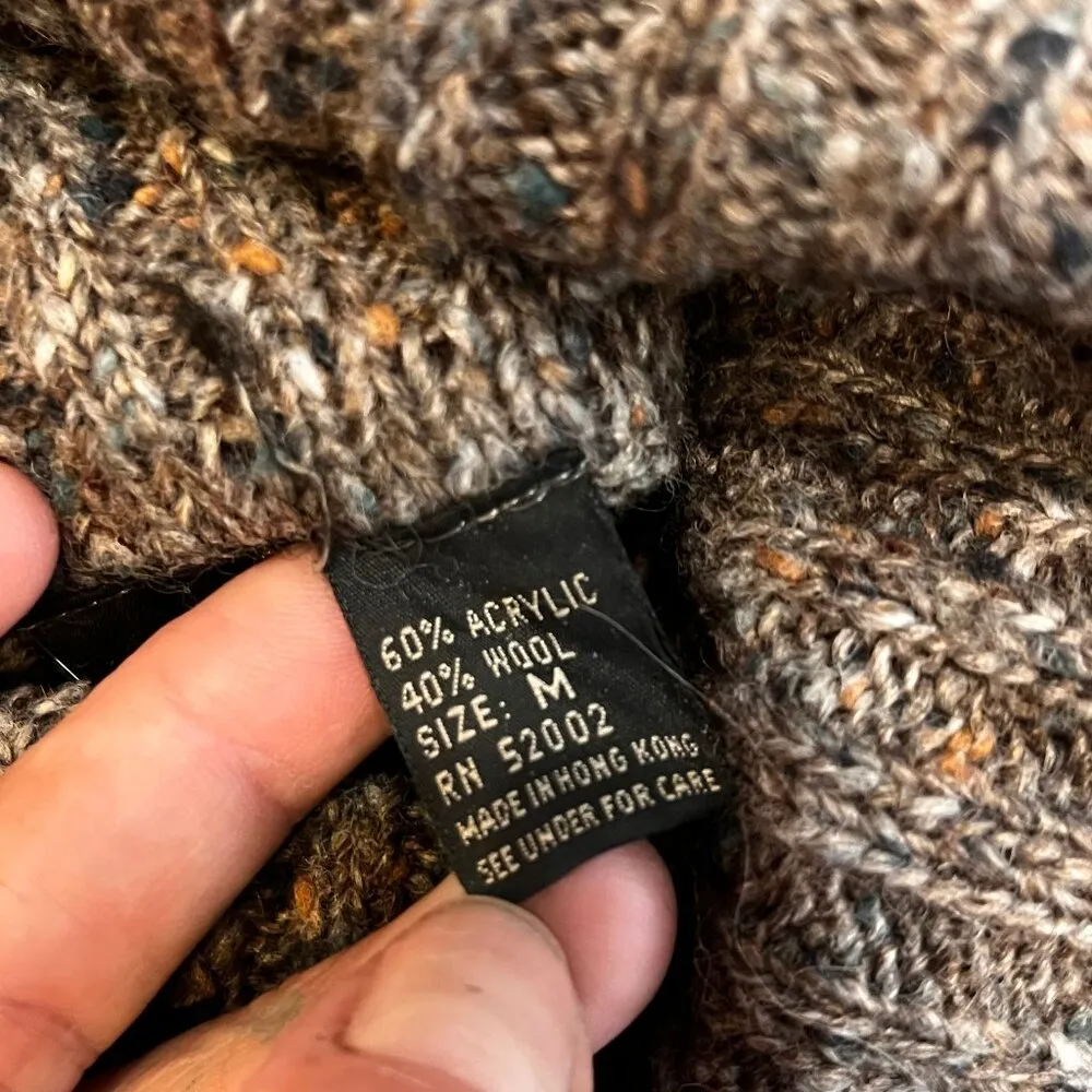 VTG Liz Claiborne Turtleneck Sweater Argyle Cozy Retro Chunky Y2K 80s Preppy M - Image 9