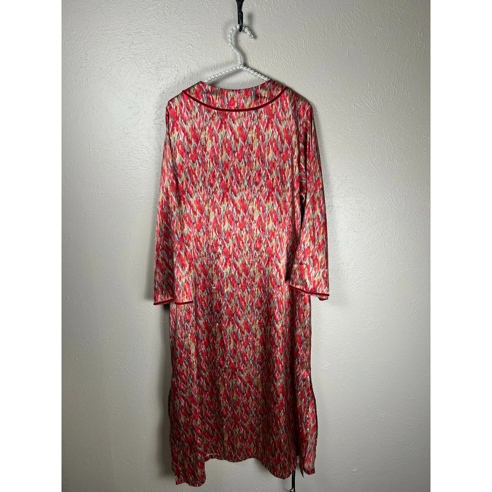 Oscar De La Renta Nightgown Size Medium Colorful Designer Mumu Sleep Dress Robe - Image 11