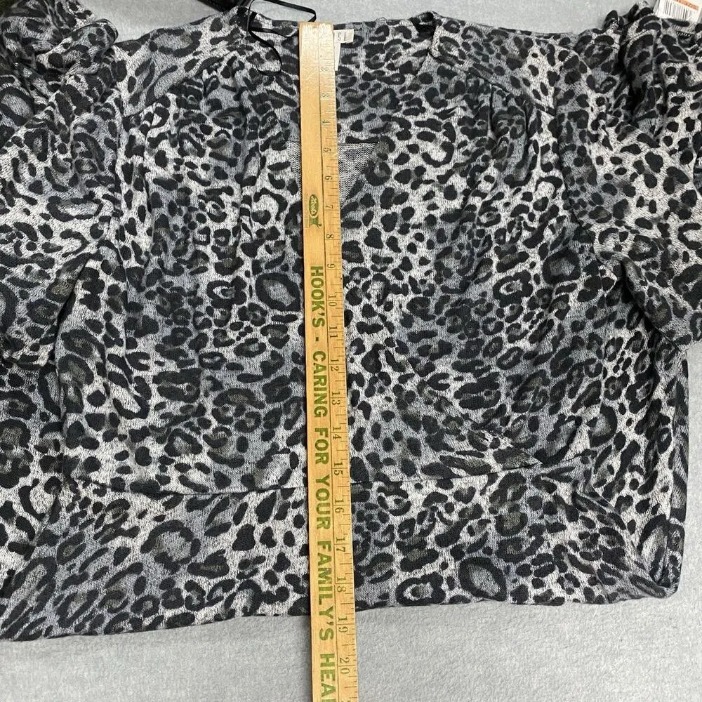 SPENSE Medium Faux Wrap Heather Gray Animal Print Dress Casual Dinner Romantic 2 - Image 15