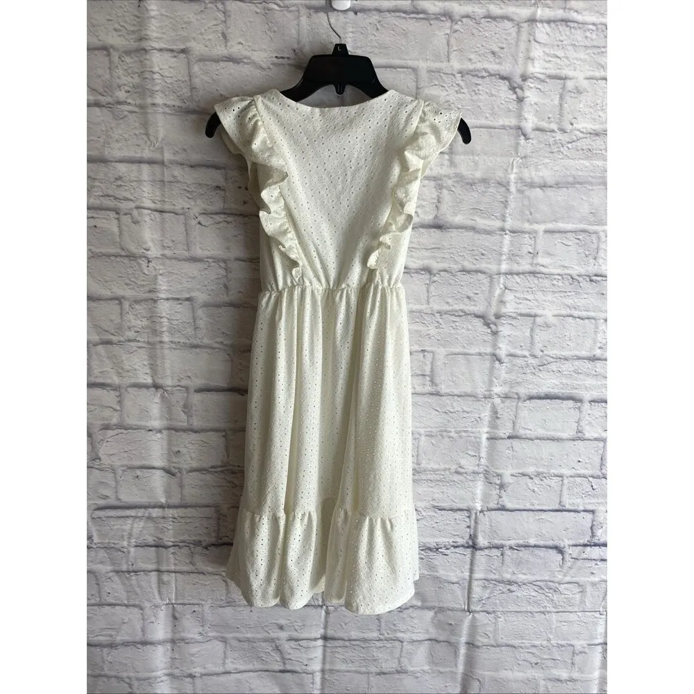 Kaileigh Women’s White Eyelet Ruffle Cottagecore Dress Size XS - Image 7