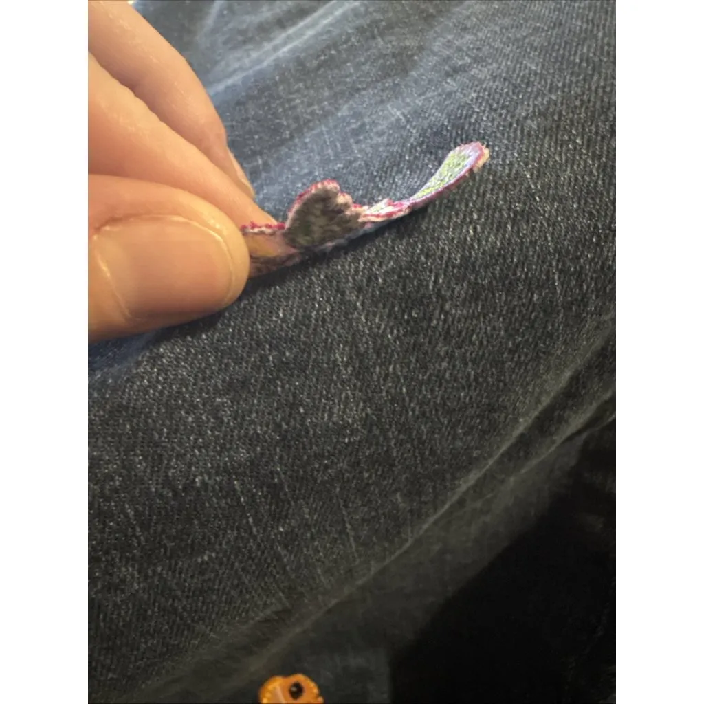 J.‎ Crew Mercantile Wide Leg Mermaid Ocean Patch Work Jean Women 28 Blue Wash - Image 12