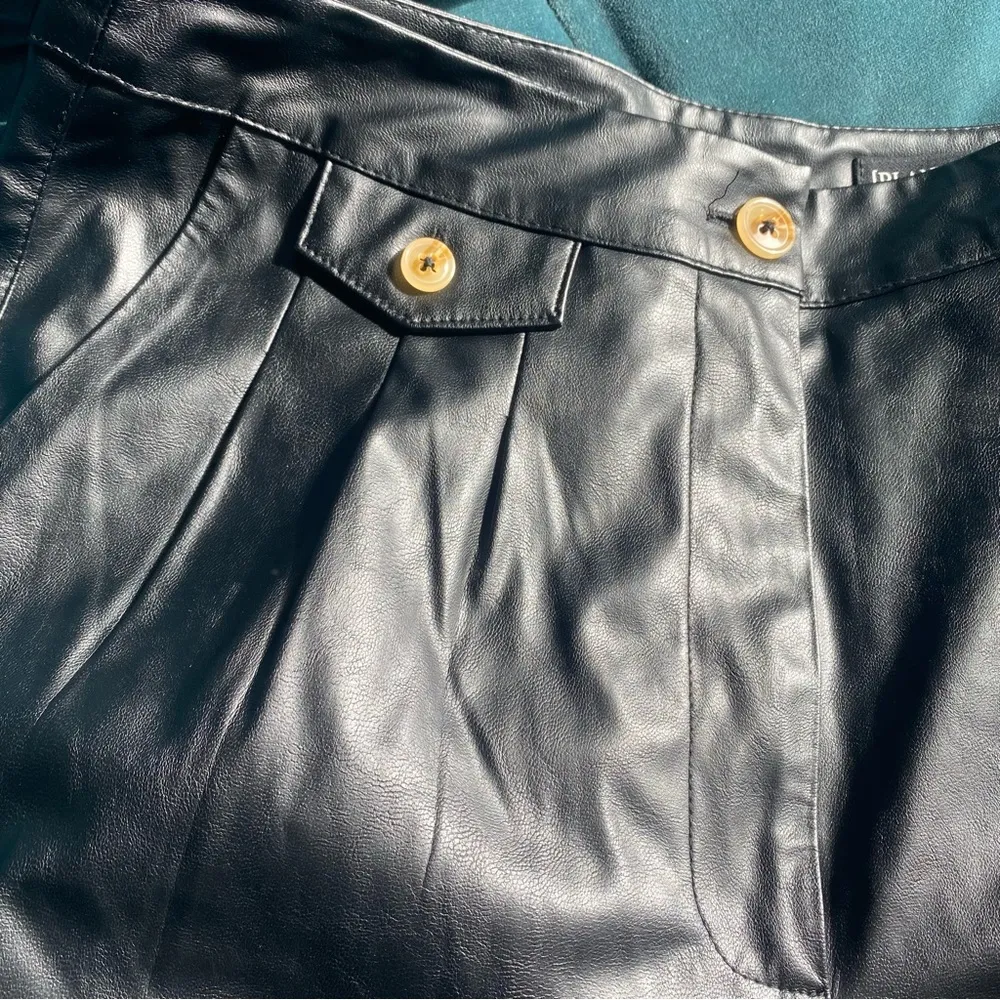 BLANKNYC Faux Leather Pleated Trousers - Black - Size 27 - Image 4