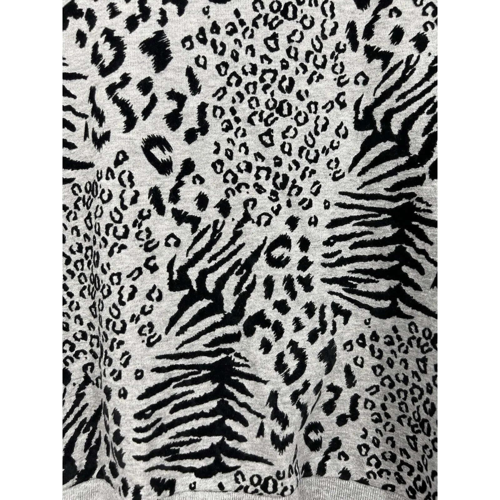 Whistles Sweatshirt Womens Small Animal Print Pullover Gray Black Sweater Gray - Image 2