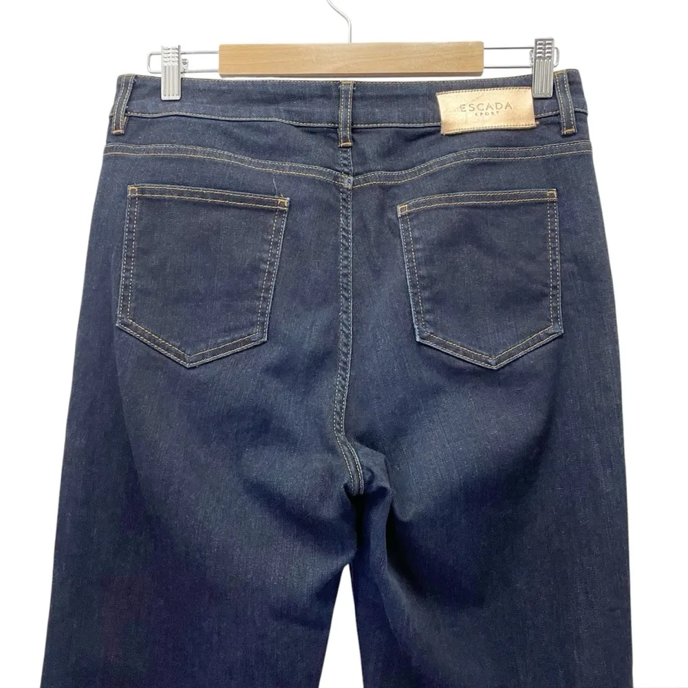 Escada Sport Straight Leg Jeans Dark Rinse Wash Size EU 42 | US 14 Designer Luxe Blue - Image 5