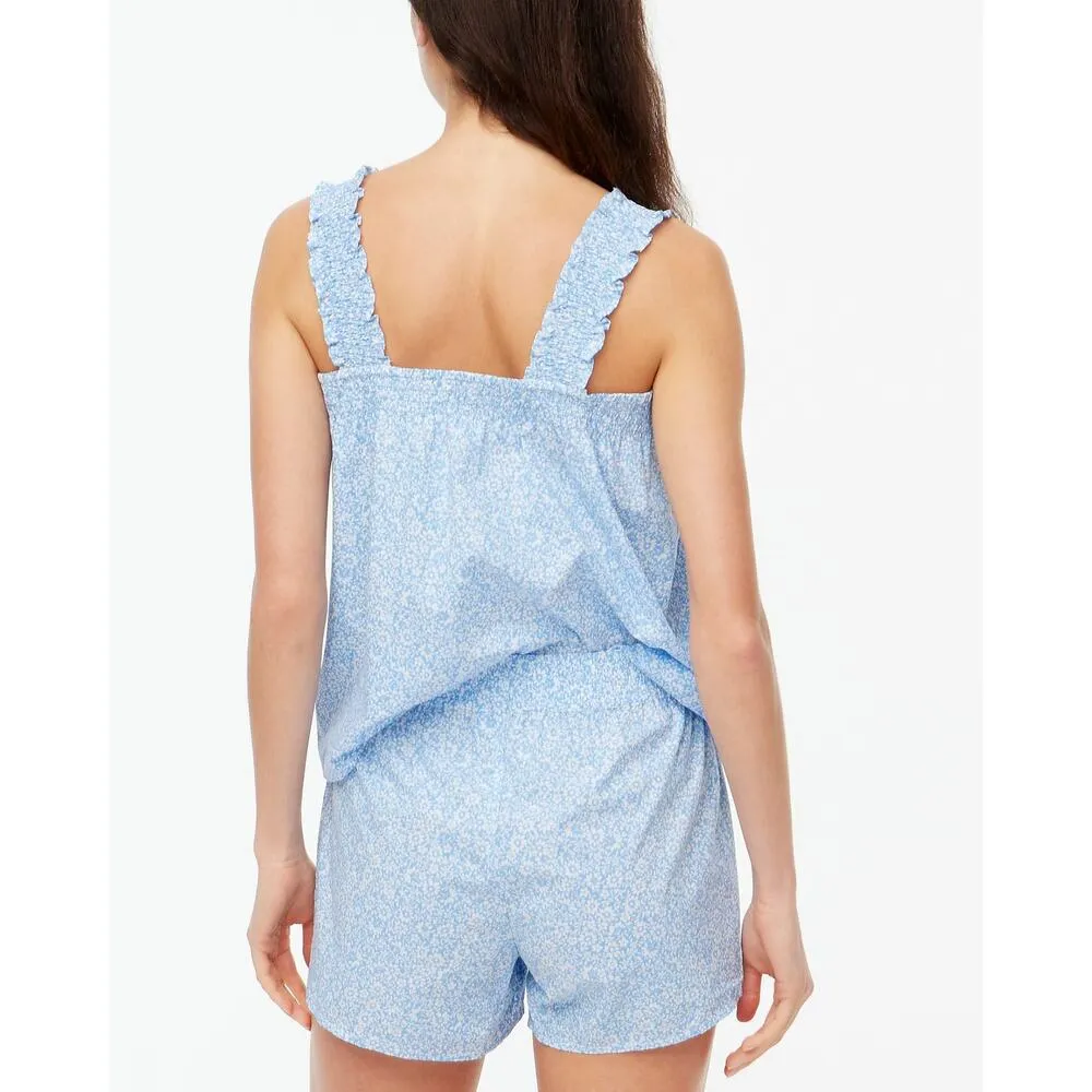 J. Crew Smocked Tank Pajama Set Soft Cornflower White Womens 2XL Sleepwear XXL - Image 2