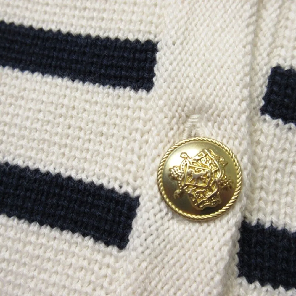 NWT J.Crew Emilie Sweater Lady Jacket in Ivory Navy Stripe Knit Cardigan L - Image 3