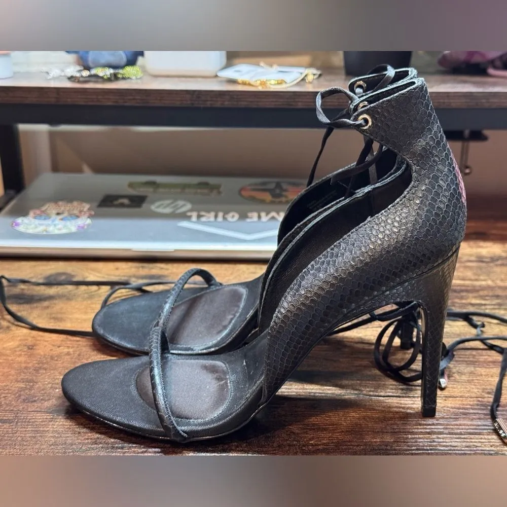 Reiss‎ Black Coco Leather strappy heels size 41( 10US) - Image 4