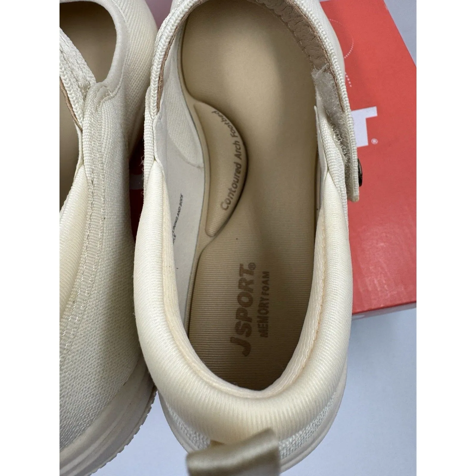 Jsport Womens Shoes Beige Mary Jane Memory Foam Contoured Arch Lightweight 7.5 - Image 8