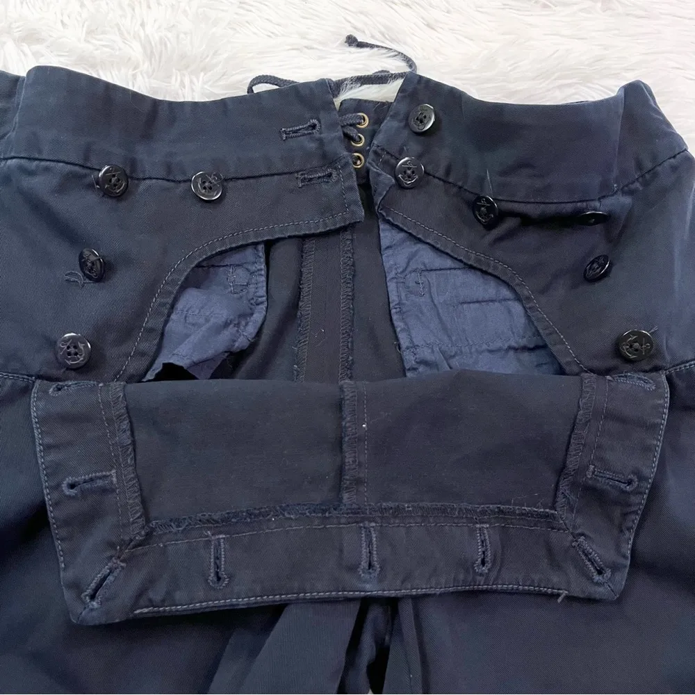 J. CREW Women’s City Fit Classic Twill Chino Navy Blue Nautical Wide Leg Pants 8 - Image 9