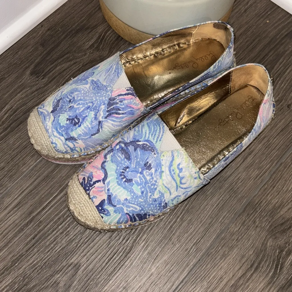 Lilly Pulitzer Marlo Espadrille In Saltwater Blue‎ Womens size 6 - Image 2