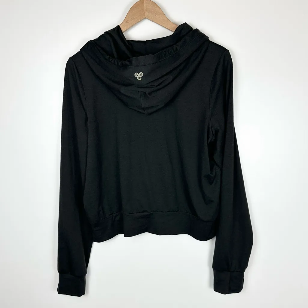 Aritzia Golden  Heather Black Zip-Front Hoodie - Image 5