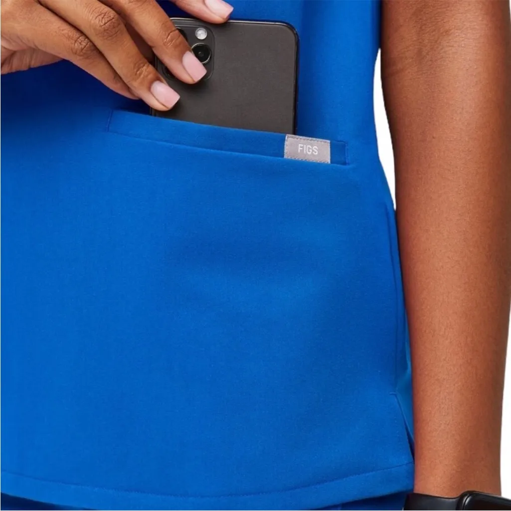 Figs Royal Blue Casma Scrub Top S - Image 4
