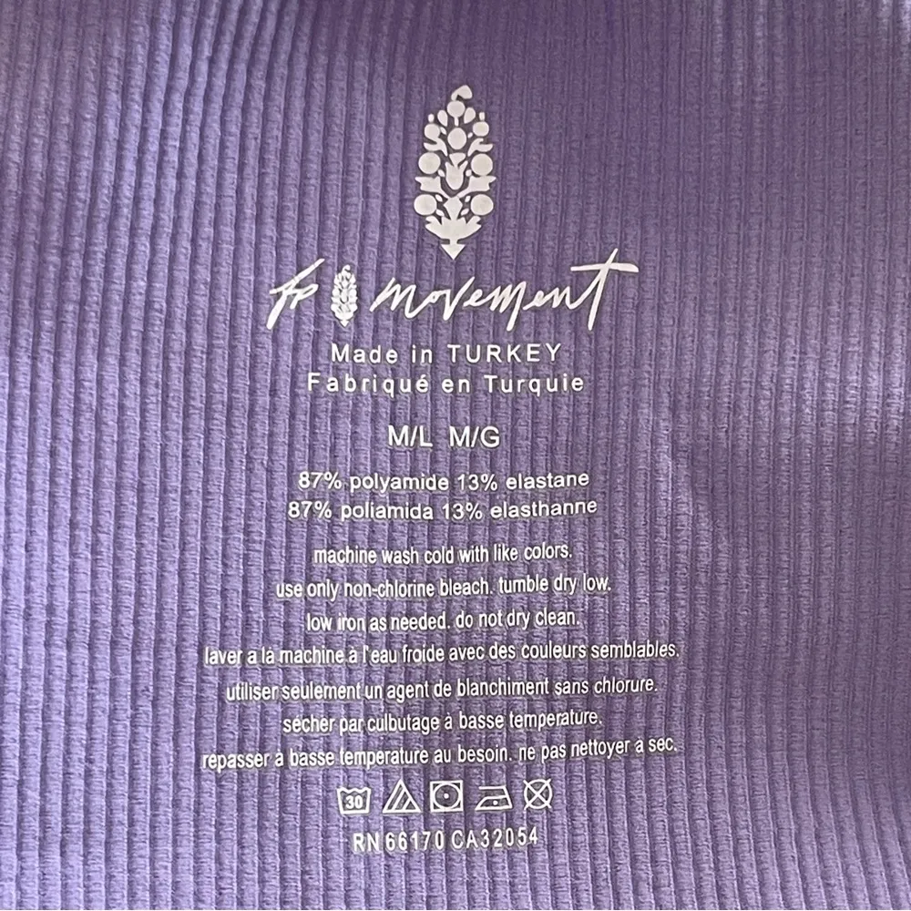 FREE PEOPLE MOVEMENT | Purple Ribbed Sleeveless Crop Top Sz M/L - Image 8