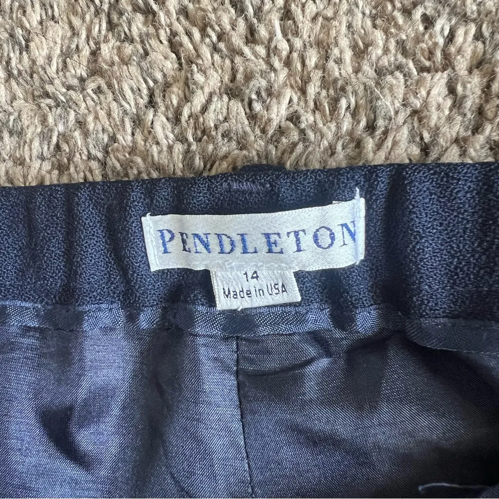Pendleton Deep Blue Wool Tailored Trousers size 14 - Image 4