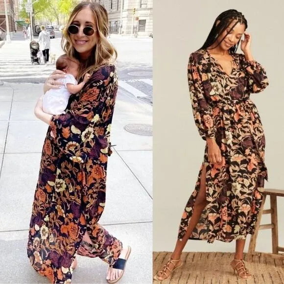 Roller Rabbit Rowen Maxi Dress Taos Floral Printed Oversized Dress Cover Up - Image 2