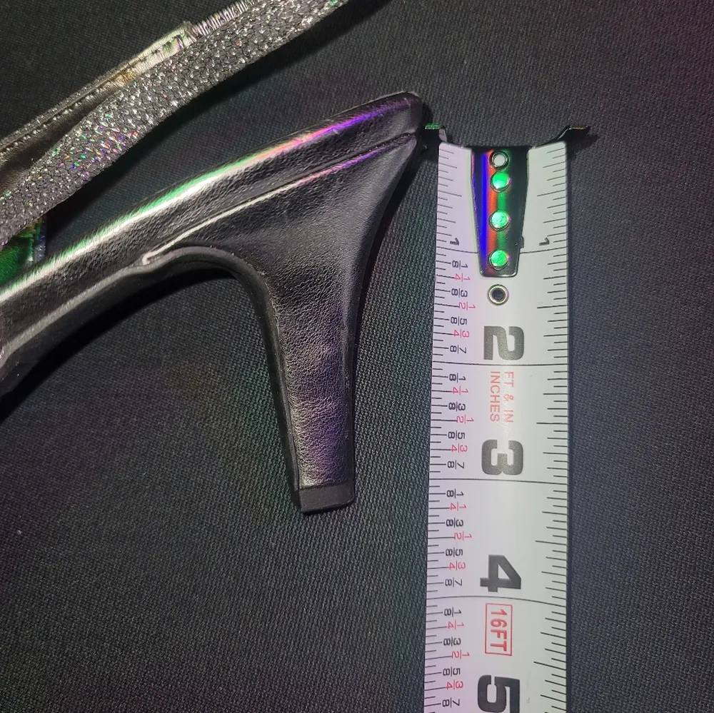 Karen Scott Women's Fabric Upper Gray Slingback Heels Casual Sandals Size 8.5 - Image 12