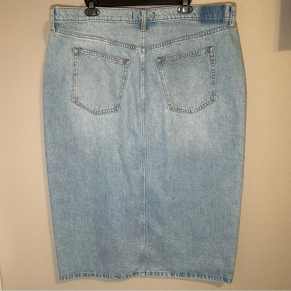 NEW Abercrombie & Fitch front slit denim midi skirt women’s plus size 18 / 34 - Image 7