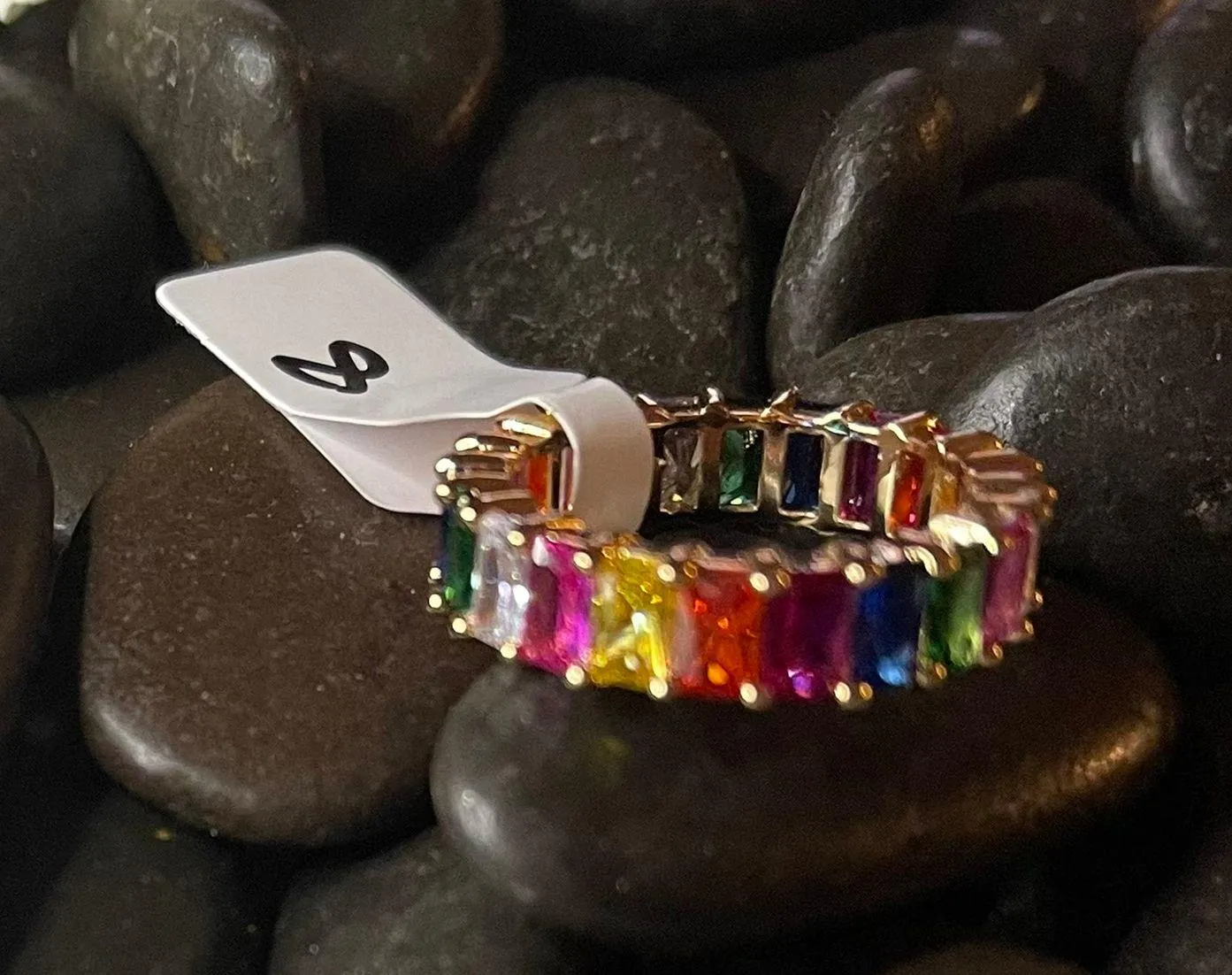 Multi Color Stone Ring Gold - Image 2