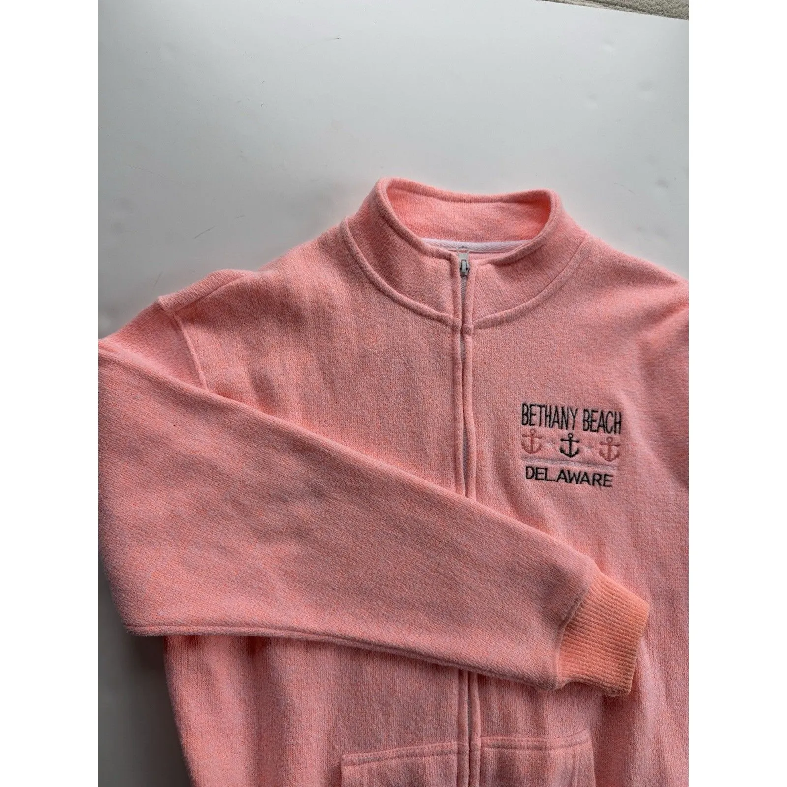 Bethany Beach embroidered French women’s jacket peach size medium preowned - Image 8