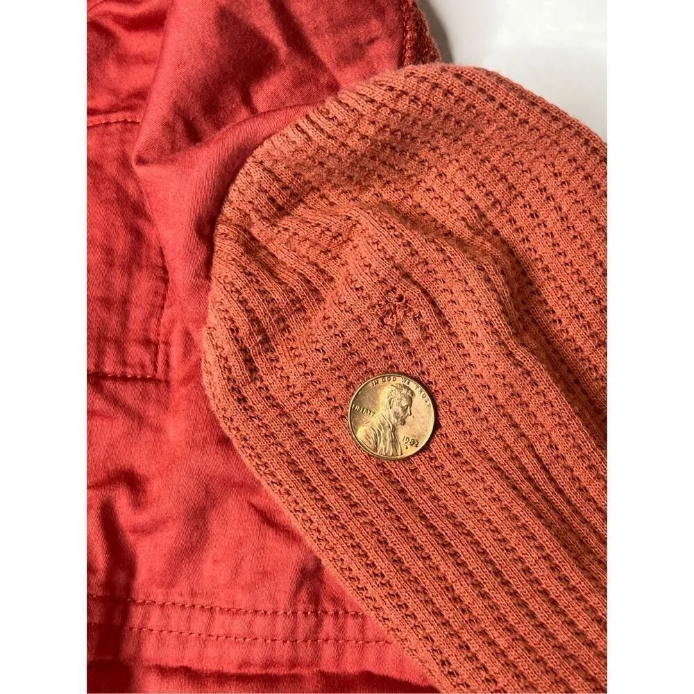 Marc by Marc Jacobs‎ Zip Front Waffle Hoodie Top XS Cinnamon Short Sleeve - Image 8