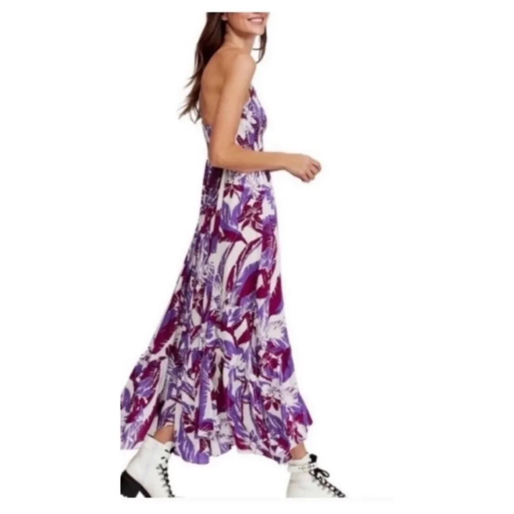 Free People Heat Wave Maxi Dress Purple Floral Print Size S - Image 3